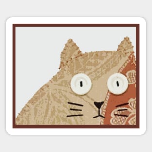 Digital Art Excerpt from 3 Fat Cats #1-Orange Cat Sticker